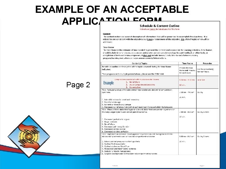 EXAMPLE OF AN ACCEPTABLE APPLICATION FORM Page 2 