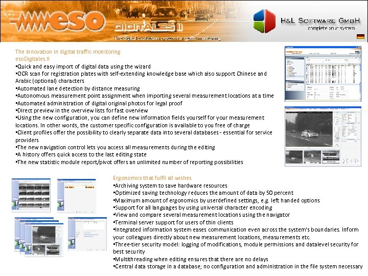 The innovation in digital traffic monitoring eso. Digitales II • Quick and easy import