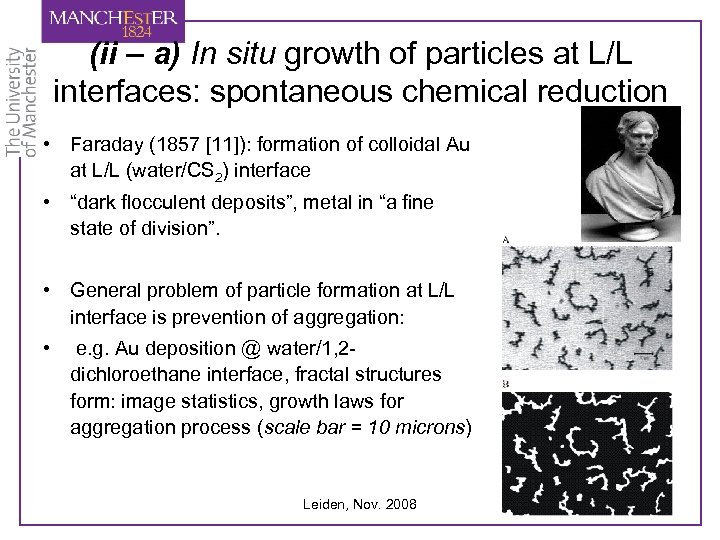 (ii – a) In situ growth of particles at L/L interfaces: spontaneous chemical reduction