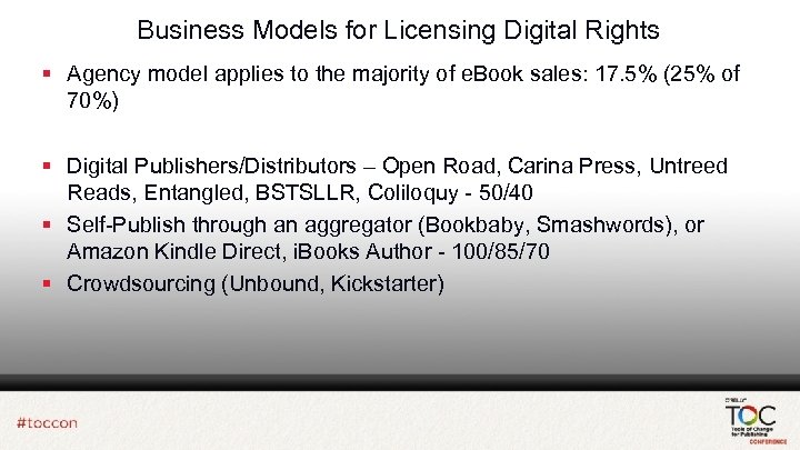 Business Models for Licensing Digital Rights § Agency model applies to the majority of