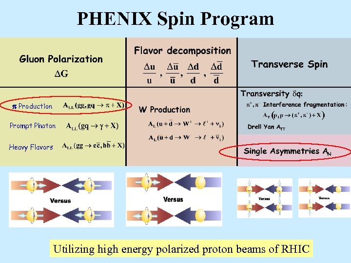 PHENIX Spin Program Production Prompt Photon Heavy Flavors Utilizing high energy polarized proton beams
