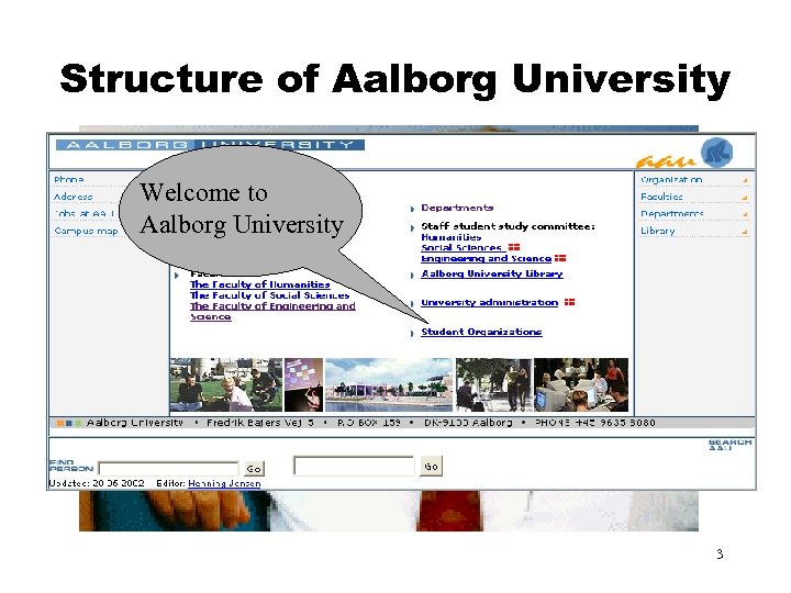 Structure of Aalborg University Welcome to Aalborg University 3 