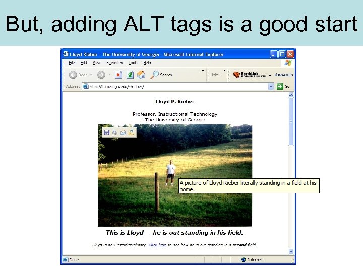 But, adding ALT tags is a good start 