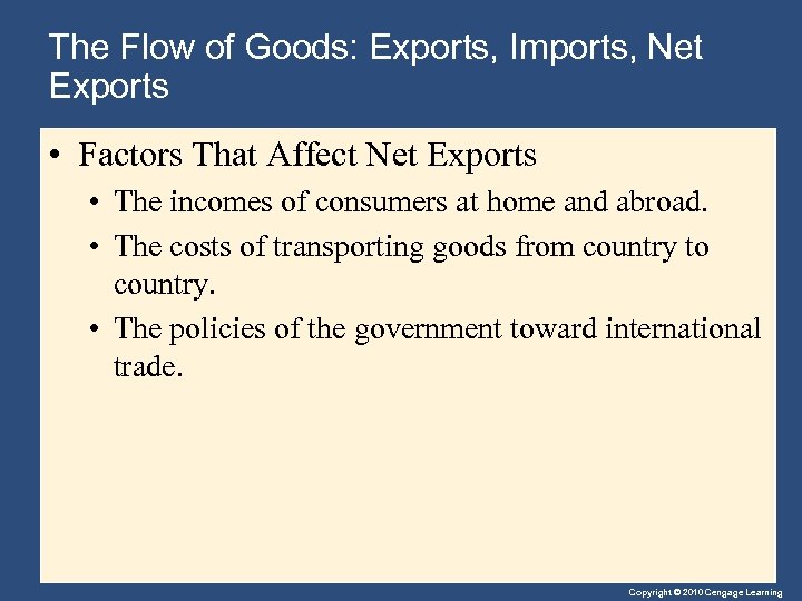 The Flow of Goods: Exports, Imports, Net Exports • Factors That Affect Net Exports