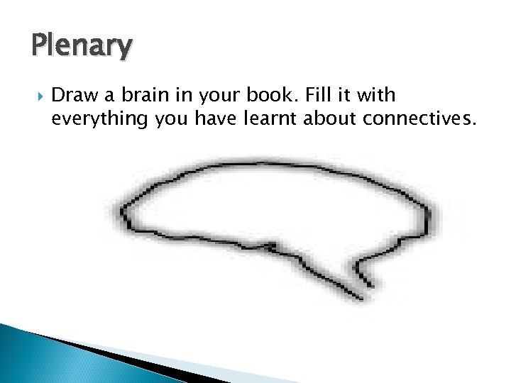 Plenary Draw a brain in your book. Fill it with everything you have learnt