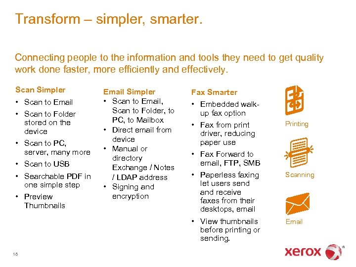 Transform – simpler, smarter. Connecting people to the information and tools they need to