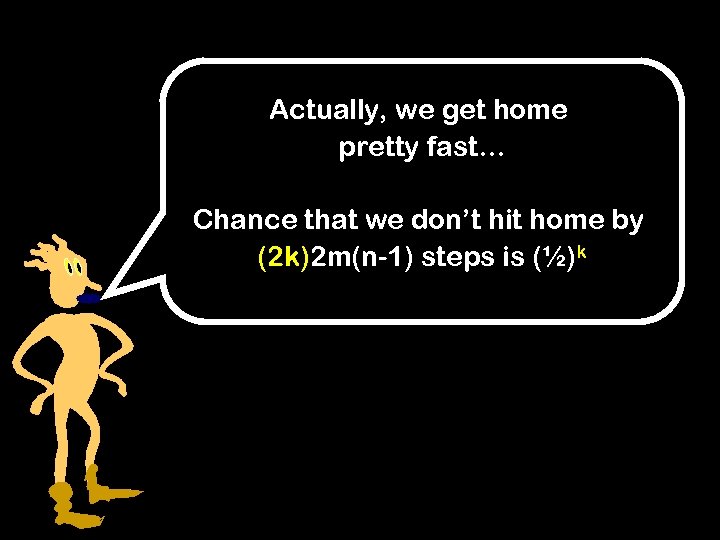 Actually, we get home pretty fast… Chance that we don’t hit home by (2
