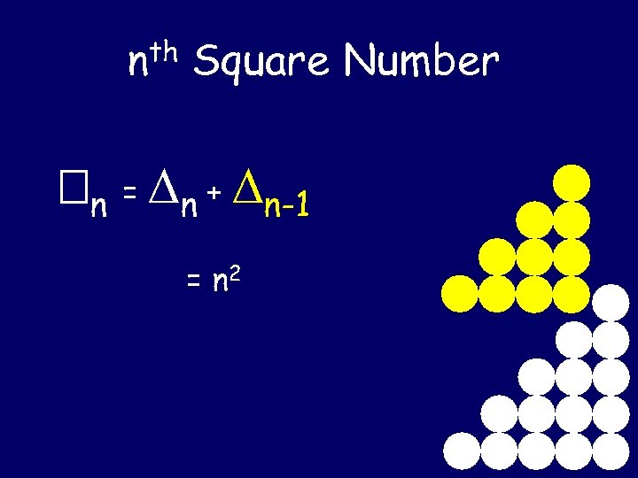 nth Square Number n = n + n-1 = n 2 
