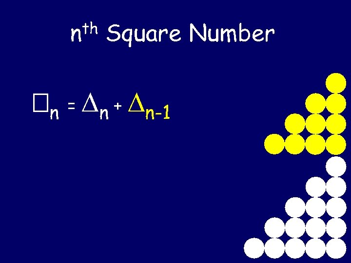 nth Square Number n = n + n-1 