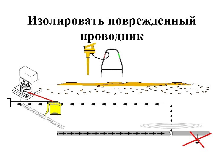 Изолировать поврежденный проводник 