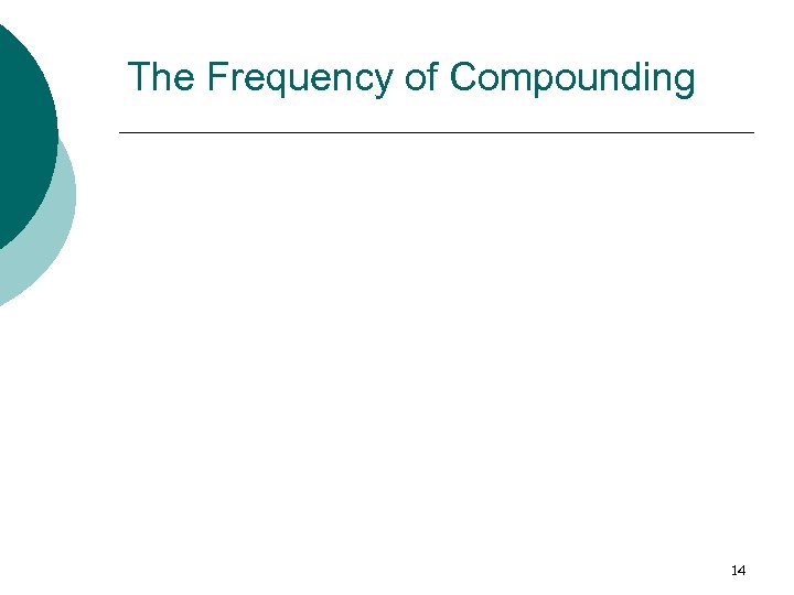 The Frequency of Compounding 14 