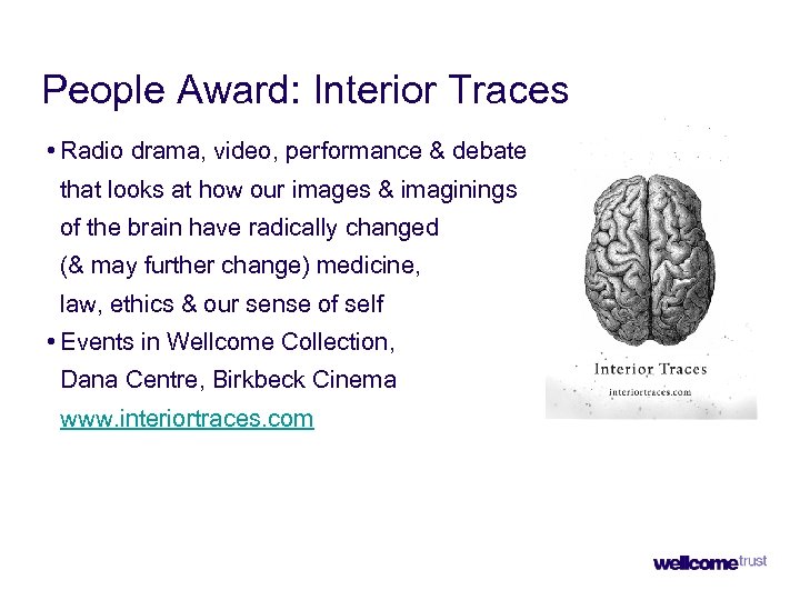People Award: Interior Traces • Radio drama, video, performance & debate that looks at
