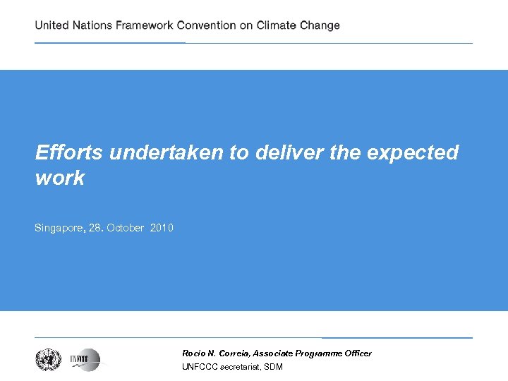 Efforts undertaken to deliver the expected work Singapore, 28. October 2010 Rocío N. Correia,