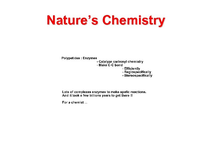 Nature’s Chemistry 