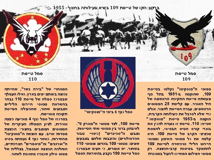  ברקע: הקו של טייסת 901 בשיא פעילותה בחצור - 5591 סמל טייסת 901