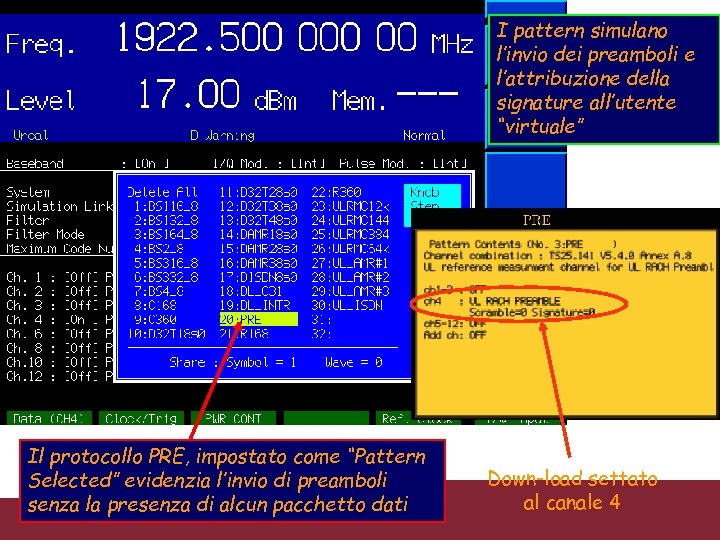 I pattern simulano l’invio dei preamboli e l’attribuzione della signature all’utente “virtuale” Il protocollo