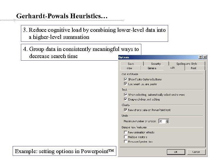 Gerhardt-Powals Heuristics… 3. Reduce cognitive load by combining lower-level data into a higher-level summation