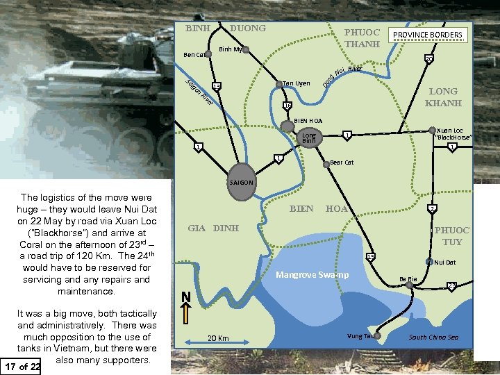 On 18 May, the CO, 1 ATF, Brig Hughes, went on R&R, command passing
