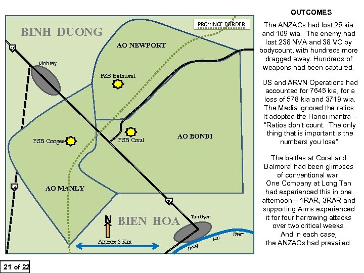 OUTCOMES 30 May Tanks again made the decisive The ANZACs had lost 25 kia