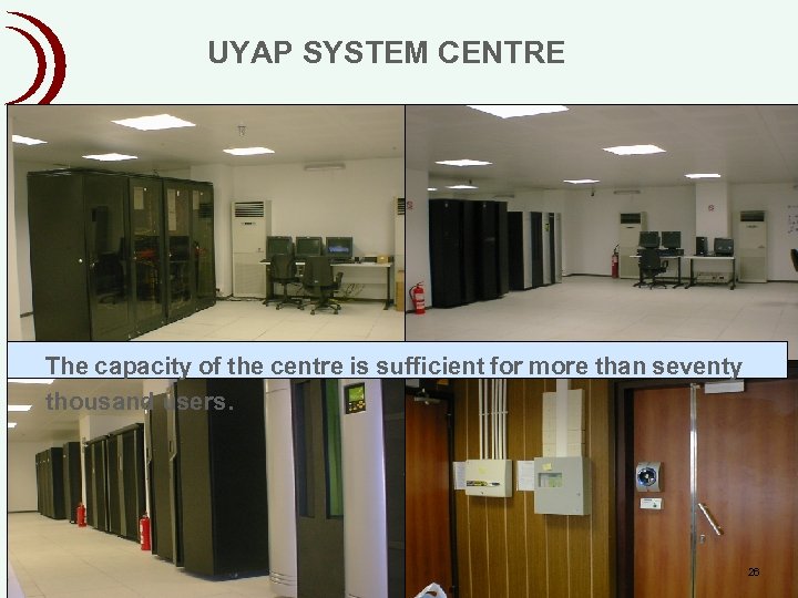 UYAP SYSTEM CENTRE The capacity of the centre is sufficient for more than seventy