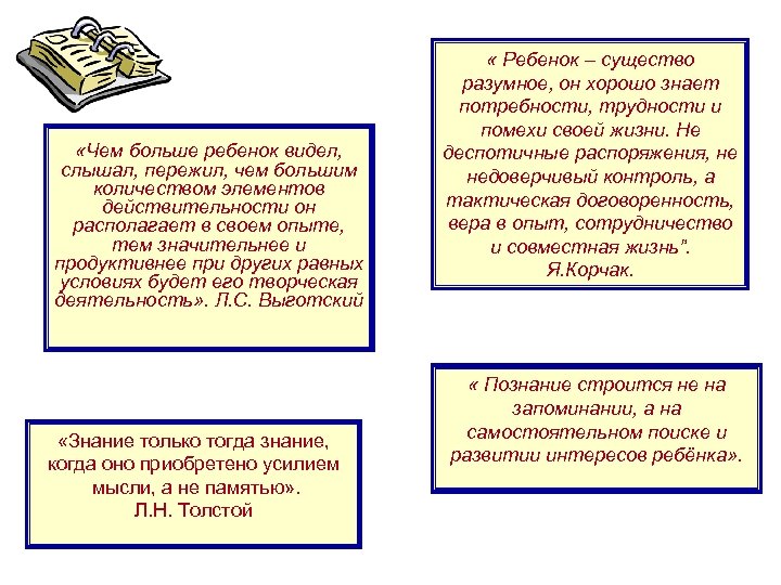  «Чем больше ребенок видел, слышал, пережил, чем большим количеством элементов действительности он располагает