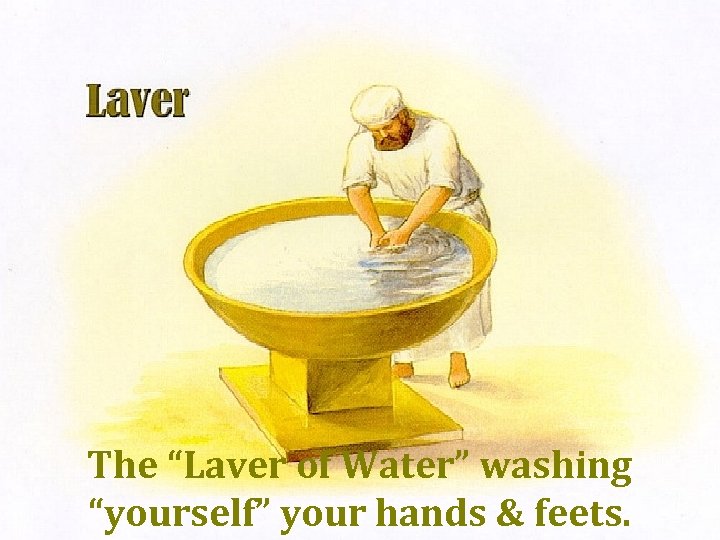 The “Laver of Water” washing “yourself” your hands & feets. 