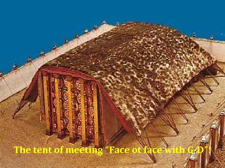 The tent of meeting “Face ot face with G-D”! 