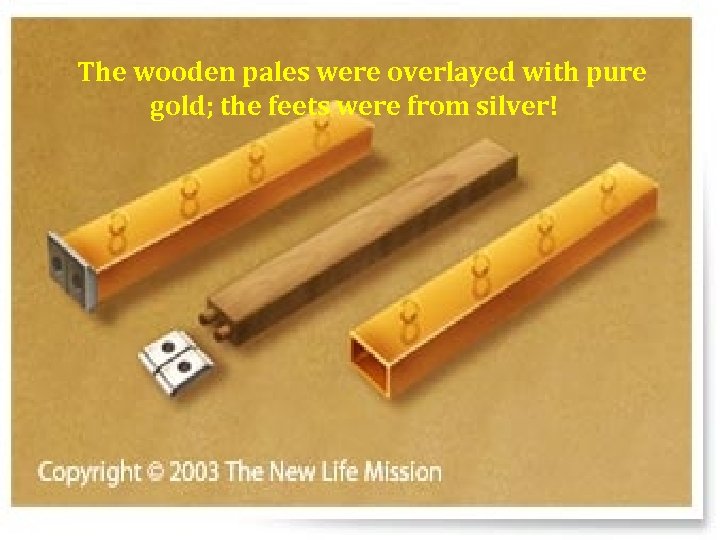  The wooden pales were overlayed with pure gold; the feets were from silver!
