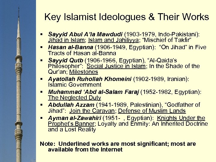 Key Islamist Ideologues & Their Works § Sayyid Abul A’la Mawdudi (1903 -1979, Indo-Pakistani):