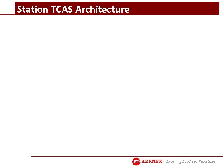 Station TCAS Architecture Exploring Depths of Knowledge 