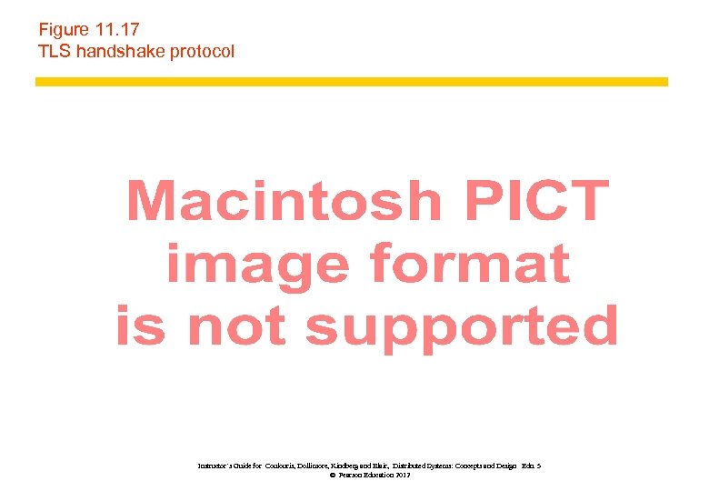 Figure 11. 17 TLS handshake protocol Instructor’s Guide for Coulouris, Dollimore, Kindberg and Blair,