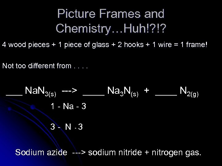 Picture Frames and Chemistry…Huh!? !? 4 wood pieces + 1 piece of glass +