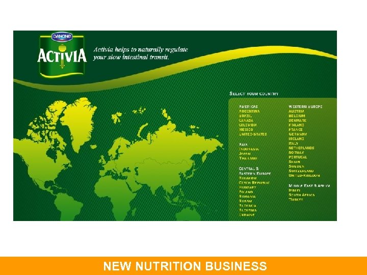 Feel the benefit… NEW NUTRITION BUSINESS 