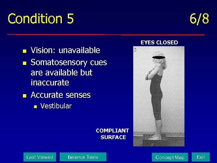 Condition 5 n n n 6/8 Vision: unavailable Somatosensory cues are available but inaccurate