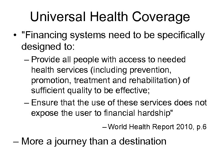 Universal Health Coverage • 