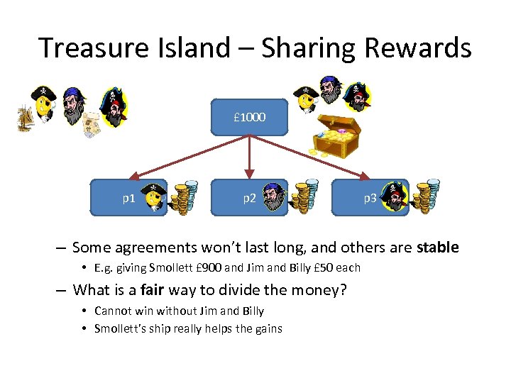 Treasure Island – Sharing Rewards £ 1000 p 1 p 2 p 3 –