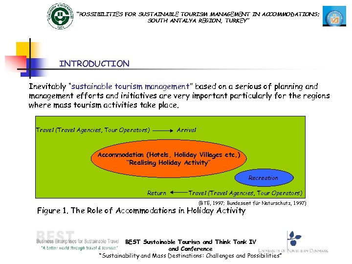 “POSSIBILITIES FOR SUSTAINABLE TOURISM MANAGEMENT IN ACCOMMODATIONS; SOUTH ANTALYA REGION, TURKEY” INTRODUCTION Inevitably “sustainable