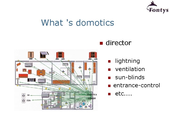  What 's domotics n director n n n lightning ventilation sun-blinds entrance-control etc.
