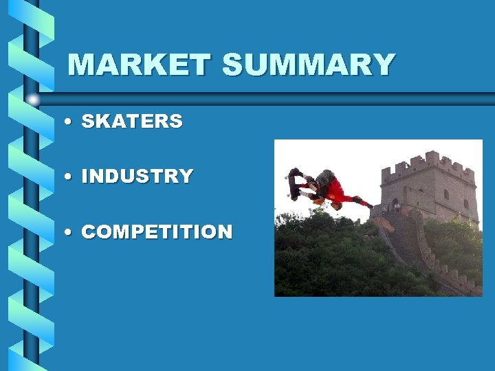 MARKET SUMMARY • SKATERS • INDUSTRY • COMPETITION 