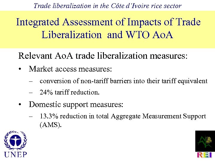 Trade liberalization in the Côte d’Ivoire rice sector Integrated Assessment of Impacts of Trade