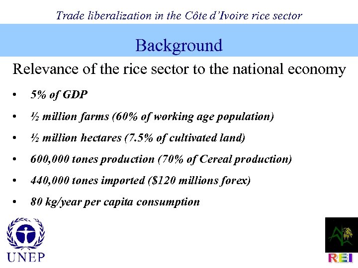 Trade liberalization in the Côte d’Ivoire rice sector Background Relevance of the rice sector