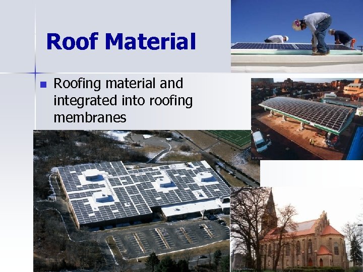 Roof Material n Roofing material and integrated into roofing membranes 