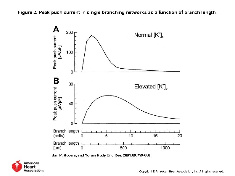 Figure 2. Peak push current in single branching networks as a function of branch
