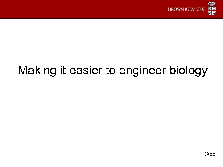 Making it easier to engineer biology 3/86 