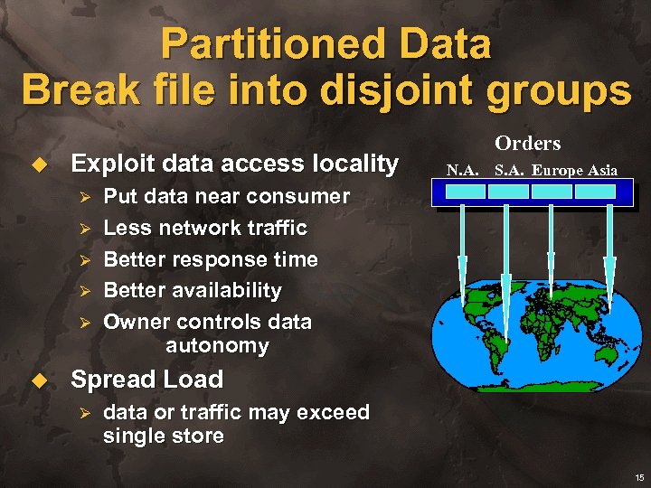 Partitioned Data Break file into disjoint groups u Exploit data access locality Ø Ø