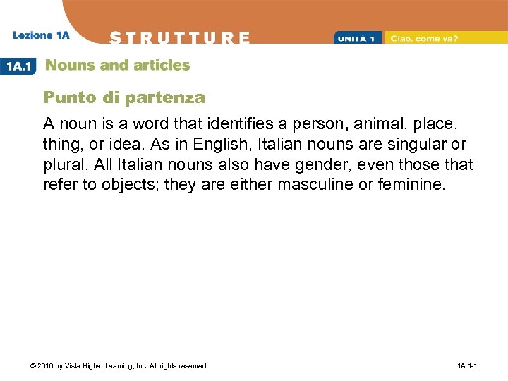 Punto di partenza A noun is a word that identifies a person, animal, place,