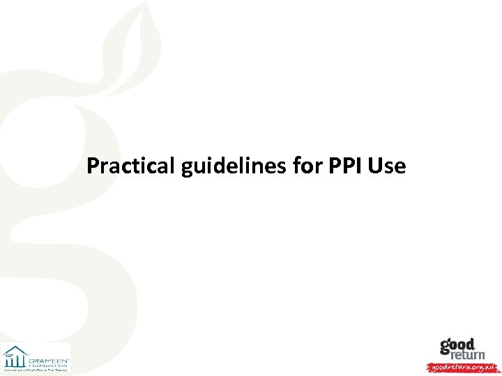 Practical guidelines for PPI Use 