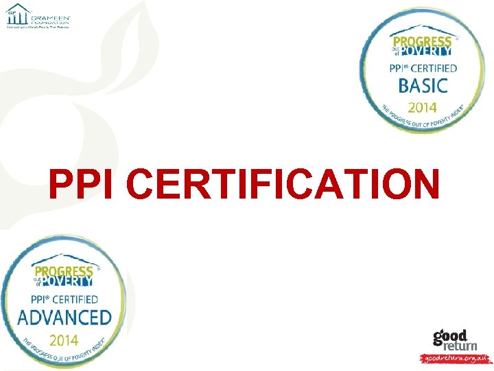 PPI CERTIFICATION 