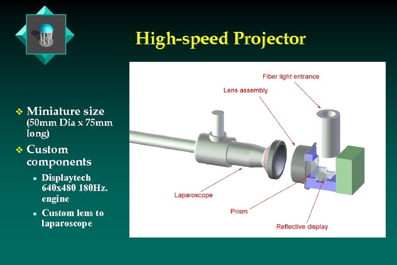 High-speed Projector v Miniature size (50 mm Dia x 75 mm long) v Custom