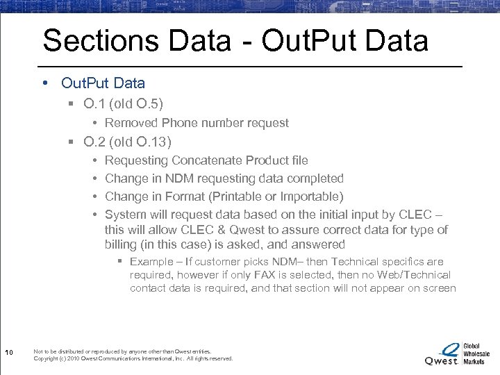 Sections Data - Out. Put Data • Out. Put Data § O. 1 (old